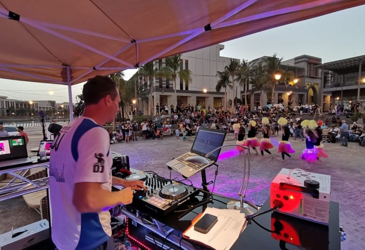 Ministry of DJs DJ booth at a KAUST event
